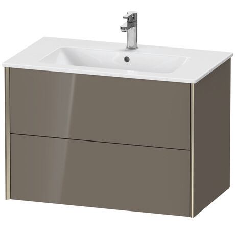 Vanity unit wall-mounted, XV41260B189 Flannel Grey High Gloss, Lacquer, Profile: Champagne