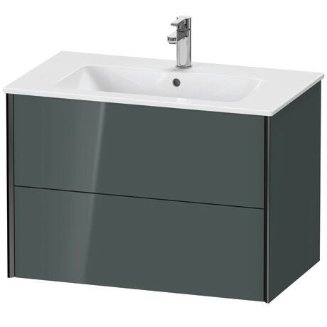 挂壁式浴柜, XV41260B238 高光灰色 高光, 清漆, 包边: 黑色