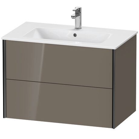 Vanity unit wall-mounted, XV41260B289 Flannel Grey High Gloss, Lacquer, Profile: Black