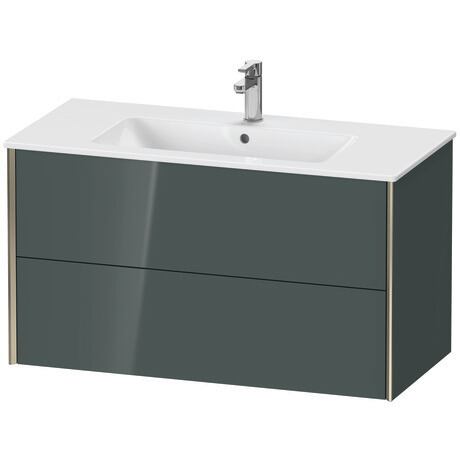 Vanity unit wall-mounted, XV41270B138 Dolomite Gray High Gloss, Lacquer, Profile: Champagne