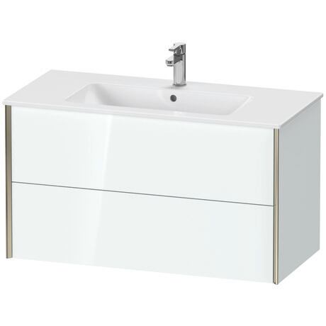 Vanity unit wall-mounted, XV41270B185 White High Gloss, Lacquer, Profile: Champagne