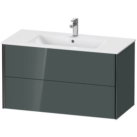 Vanity unit wall-mounted, XV41270B238 Dolomite Gray High Gloss, Lacquer, Profile: Black
