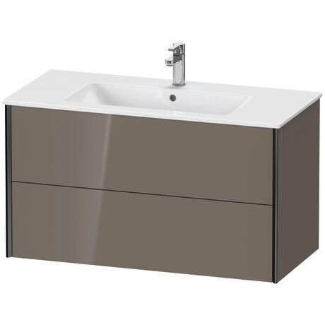 Vanity unit wall-mounted, XV41270B289 Flannel Grey High Gloss, Lacquer, Profile: Black
