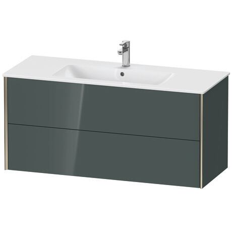 Vanity unit wall-mounted, XV41280B138 Dolomite Gray High Gloss, Lacquer, Profile: Champagne