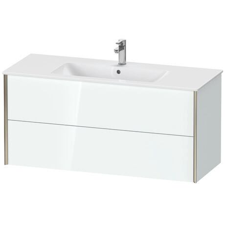 Vanity unit wall-mounted, XV41280B185 White High Gloss, Lacquer, Profile: Champagne