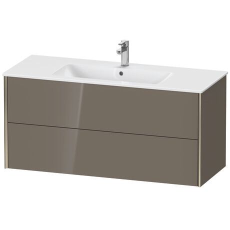 Vanity unit wall-mounted, XV41280B189 Flannel Grey High Gloss, Lacquer, Profile: Champagne