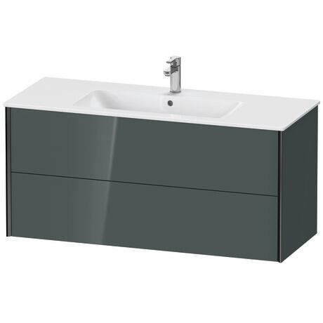 Vanity unit wall-mounted, XV41280B238 Dolomite Gray High Gloss, Lacquer, Profile: Black