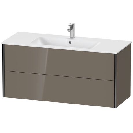 Vanity unit wall-mounted, XV41280B289 Flannel Grey High Gloss, Lacquer, Profile: Black