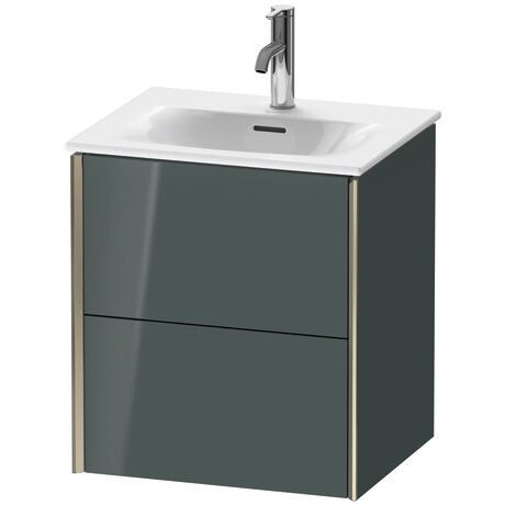 Vanity unit wall-mounted, XV41310B138 Dolomite Gray High Gloss, Lacquer, Profile: Champagne