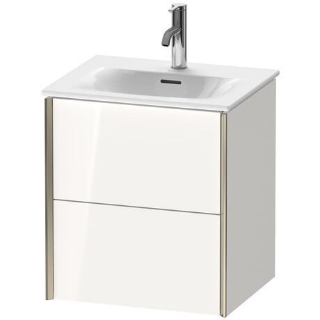 Vanity unit wall-mounted, XV41310B185 White High Gloss, Lacquer, Profile: Champagne