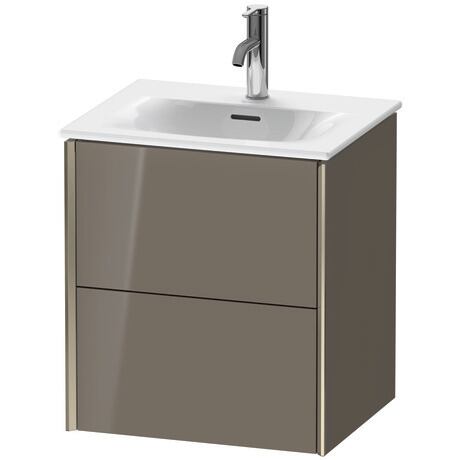 Vanity unit wall-mounted, XV41310B189 Flannel Grey High Gloss, Lacquer, Profile: Champagne