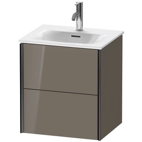 Vanity unit wall-mounted, XV41310B289 Flannel Grey High Gloss, Lacquer, Profile: Black