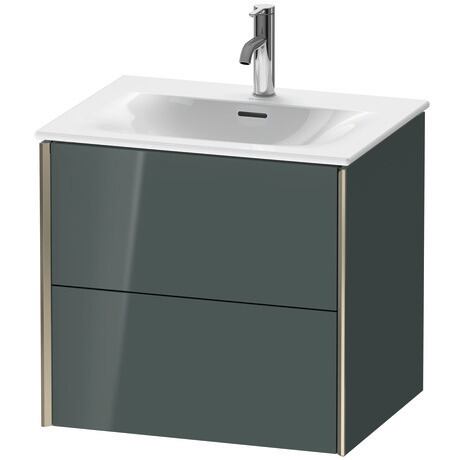 Vanity unit wall-mounted, XV41320B138 Dolomite Gray High Gloss, Lacquer, Profile: Champagne