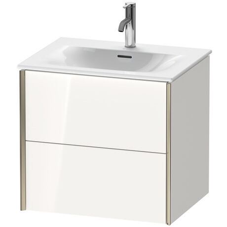 Vanity unit wall-mounted, XV41320B185 White High Gloss, Lacquer, Profile: Champagne