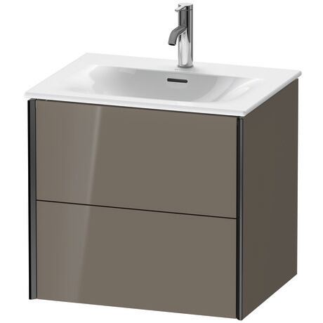 Vanity unit wall-mounted, XV41320B289 Flannel Grey High Gloss, Lacquer, Profile: Black