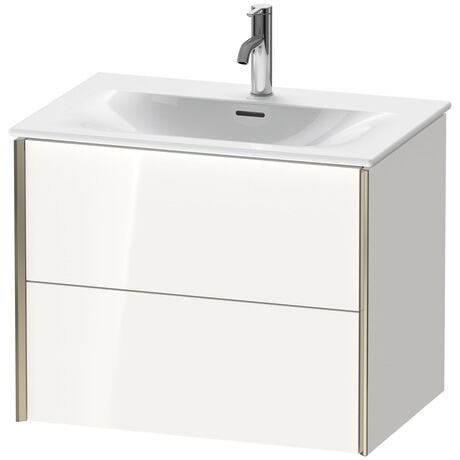 Vanity unit wall-mounted, XV41330B185 White High Gloss, Lacquer, Profile: Champagne