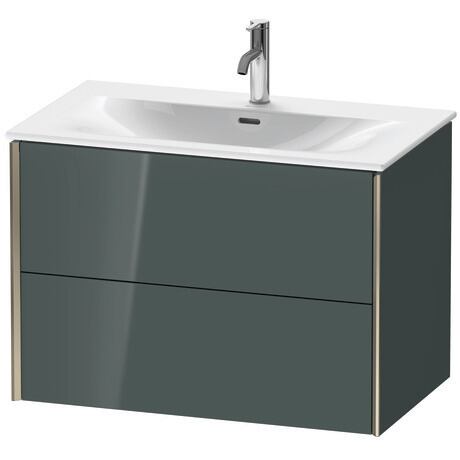 Vanity unit wall-mounted, XV41340B138 Dolomite Gray High Gloss, Lacquer, Profile: Champagne