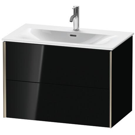 Vanity unit wall-mounted, XV41340B140 Black High Gloss, Lacquer, Profile: Champagne