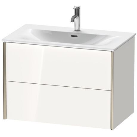 Vanity unit wall-mounted, XV41340B185 White High Gloss, Lacquer, Profile: Champagne