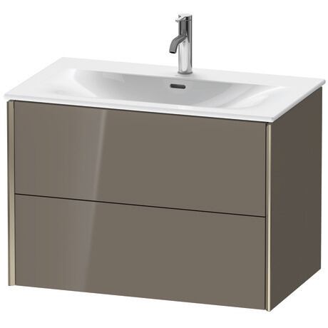 Vanity unit wall-mounted, XV41340B189 Flannel Grey High Gloss, Lacquer, Profile: Champagne