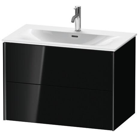 Meuble sous lavabo suspendu, XV41340B240 Noir brillant, Laqué, Profilé: Noir