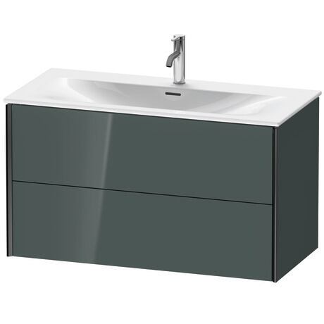 Vanity unit wall-mounted, XV41350B238 Dolomite Gray High Gloss, Lacquer, Profile: Black
