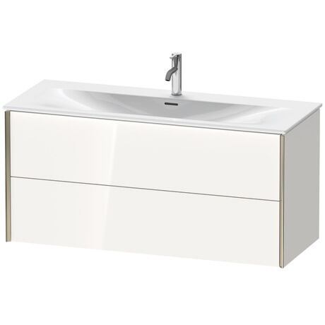 Vanity unit wall-mounted, XV41360B185 White High Gloss, Lacquer, Profile: Champagne