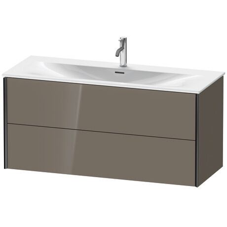 Vanity unit wall-mounted, XV41360B289 Flannel Grey High Gloss, Lacquer, Profile: Black