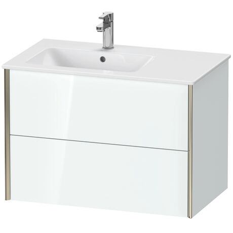 Vanity unit wall-mounted, XV41580B185 White High Gloss, Lacquer, Profile: Champagne