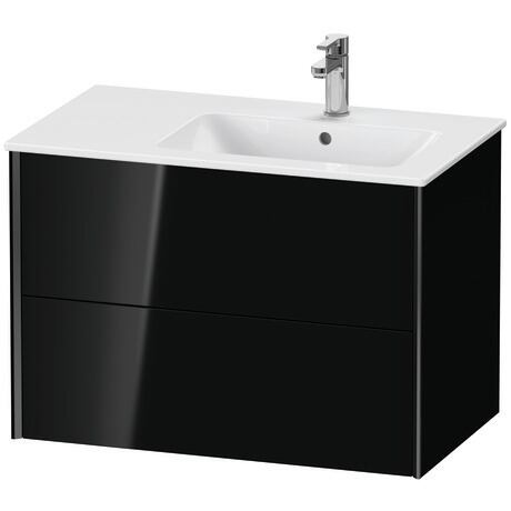 Meuble sous lavabo suspendu, XV41590B240 Noir brillant, Laqué, Profilé: Noir