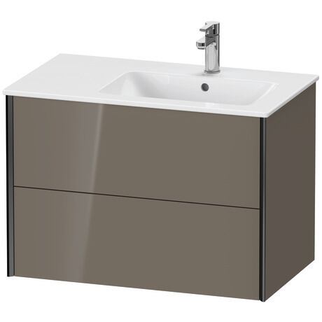 Vanity unit wall-mounted, XV41590B289 Flannel Grey High Gloss, Lacquer, Profile: Black