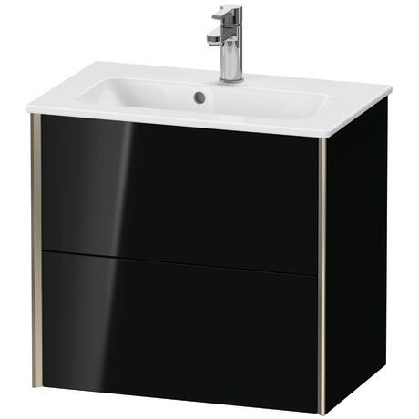 Vanity unit wall-mounted, XV41780B140 Black High Gloss, Lacquer, Profile: Champagne