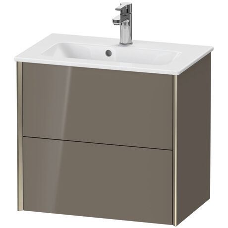 Vanity unit wall-mounted, XV41780B189 Flannel Grey High Gloss, Lacquer, Profile: Champagne