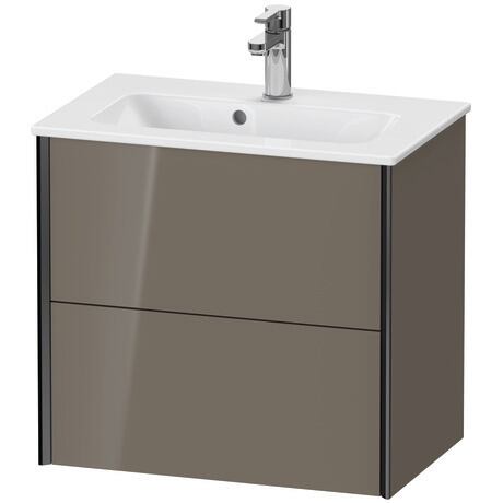 Vanity unit wall-mounted, XV41780B289 Flannel Grey High Gloss, Lacquer, Profile: Black