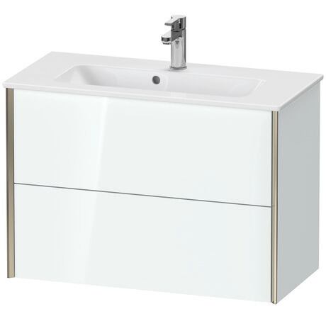 Vanity unit wall-mounted, XV41790B185 White High Gloss, Lacquer, Profile: Champagne