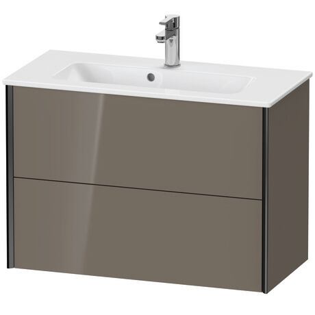 Vanity unit wall-mounted, XV41790B289 Flannel Grey High Gloss, Lacquer, Profile: Black