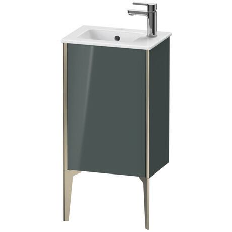Vanity unit floorstanding, XV4480RB138 Dolomite Gray High Gloss, Lacquer, Profile: Champagne