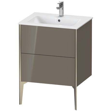 Vanity unit floorstanding, XV44810B189 Flannel Grey High Gloss, Lacquer, Profile: Champagne