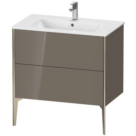 Vanity unit floorstanding, XV44820B189 Flannel Grey High Gloss, Lacquer, Profile: Champagne