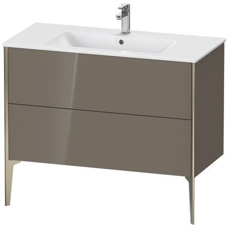 Vanity unit floorstanding, XV44830B189 Flannel Grey High Gloss, Lacquer, Profile: Champagne