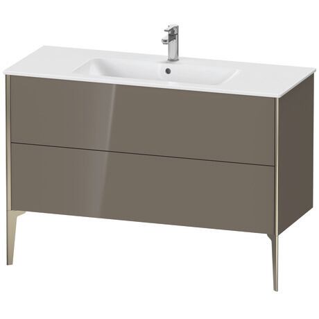 Vanity unit floorstanding, XV44840B189 Flannel Grey High Gloss, Lacquer, Profile: Champagne