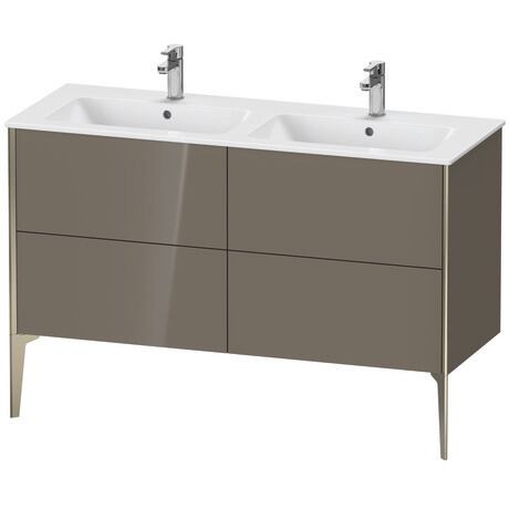 Vanity unit floorstanding, XV44850B189 Flannel Grey High Gloss, Lacquer, Profile: Champagne