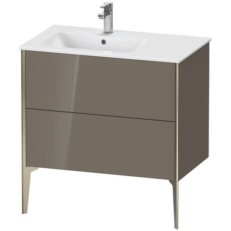Vanity unit floorstanding, XV44860B189 Flannel Grey High Gloss, Lacquer, Profile: Champagne