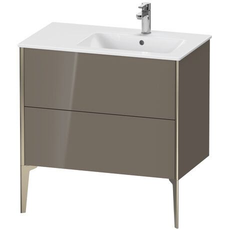 Vanity unit floorstanding, XV44870B189 Flannel Grey High Gloss, Lacquer, Profile: Champagne