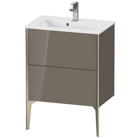 Vanity unit floorstanding, XV44880B189 Flannel Grey High Gloss, Lacquer, Profile: Champagne