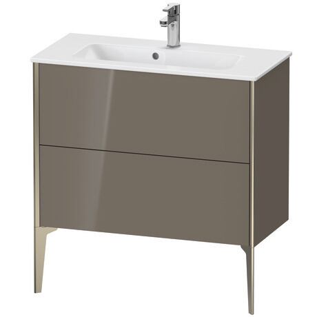 Vanity unit floorstanding, XV44890B189 Flannel Grey High Gloss, Lacquer, Profile: Champagne