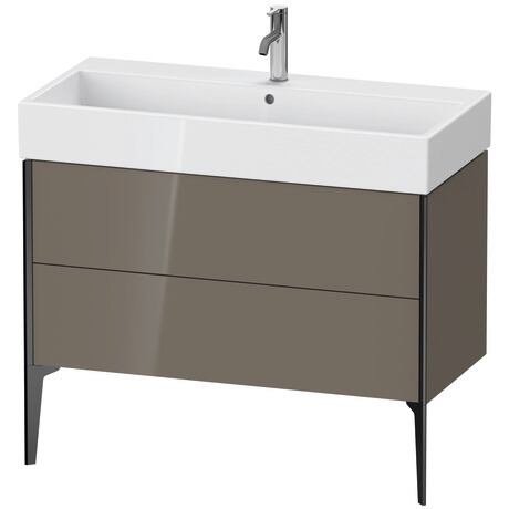 Mueble bajo lavabo al suelo, XV45370B289 Franela gris Brillante, Lacado, Perfil: Negro