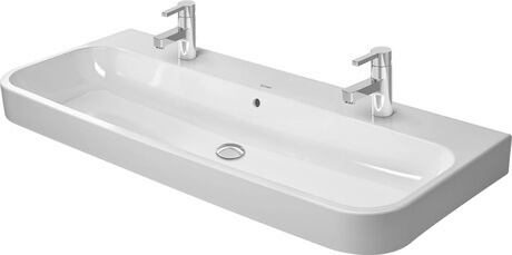Washbasin, 2318120024 White High Gloss, Number of washing areas: 2 Middle, Number of faucet holes per wash area: 1 Left, Right