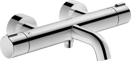 明装浴缸恒温器, C15220000010 镀铬, 进水管连接类型: S 形连接件, 中心距离: 150 mm ± 15 mm, 流量 (3 bar): 20 l/min