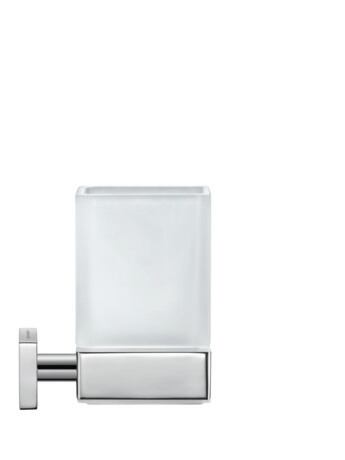 玻璃架, 0099511000 强调色: 白色 哑光, 玻璃, 黄铜, 牙刷架位置: 中部